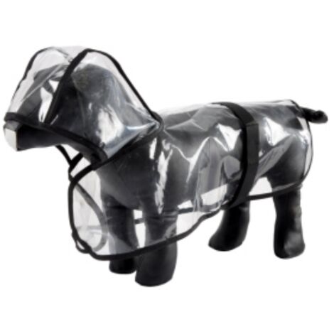 Imperméable pour chien avec capuche - Transparent et Noir - Taille XL (50 cm) - Livraison gratuite (1/3)