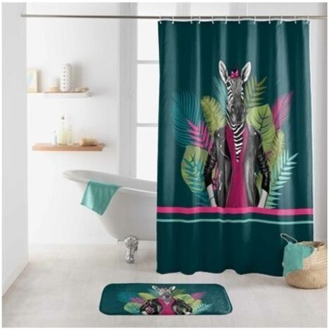 Rideau de Douche avec Crochets 180 x 200 cm Marty - Polyester Imprimé - Livraison gratuite (1/3)