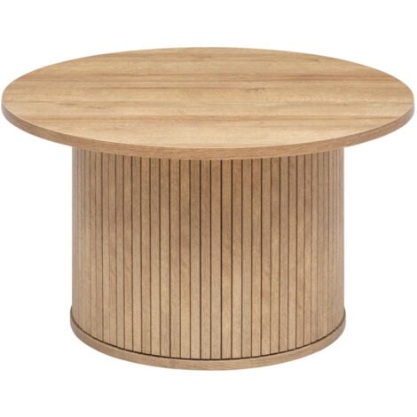 Table basse effet bois "Colva" - Beige - D 70 cm - Livraison gratuite