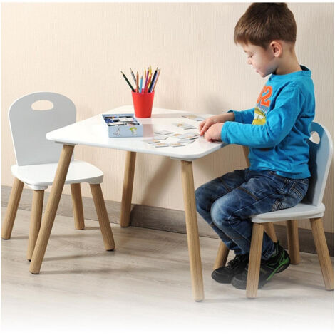 Ensemble de table et chaises pour enfant - Blanc - D 55 x H 45 cm - Livraison gratuite (1/4)