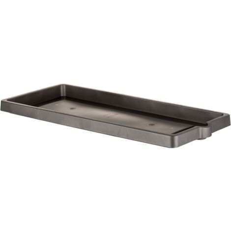 Soucoupe jardinière rectangle "Legno" en plastique - L 93 x l 36 - Gris anthracite - Livraison gratuite