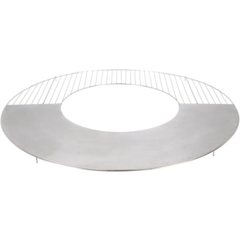 Grille Plancha pour barbecue ronde en Inox - Argenté - D 82,5 cm - Livraison gratuite