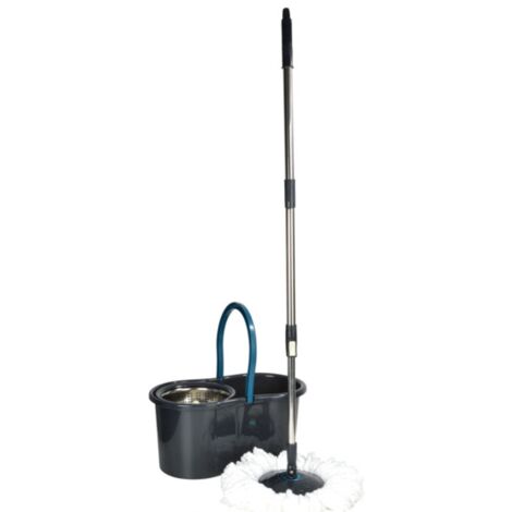 Set de balai mop et seau d'essorage automatique - Gris Anthracite - 12,5L - Livraison gratuite (1/5)