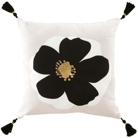 Coussin Déhoussable 45 x 45 cm Issey - Coton Imprimé Or - Livraison gratuite (1/5)