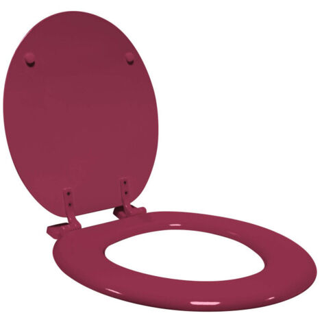 Abattant WC Imprimé Chatibulle Rose - 47 Cm, Forme Ovale, En MDF (Paris Prix)