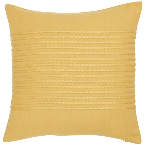 Housse de coussin carré en coton en relief "Essential" - Jaune - 40 x 40 cm - Livraison gratuite (1/3)