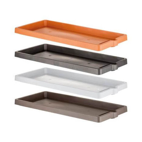 Soucoupe jardinière rectangle en polypropylène effet bois – 75 x 33,5 cm – Couleur anthracite – Pour jardinières Legno – Bama