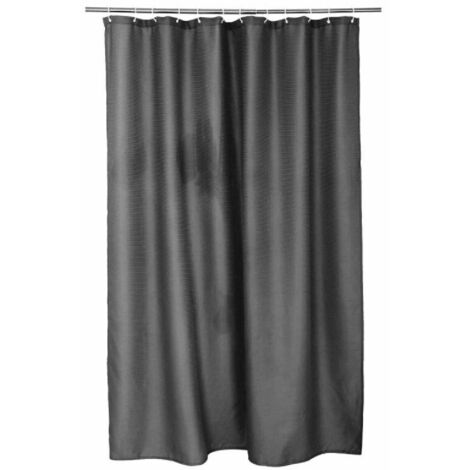 Rideau de Douche avec Crochets 180 x 200 cm Quartz Anthracite - Jacquard - Livraison gratuite (1/4)