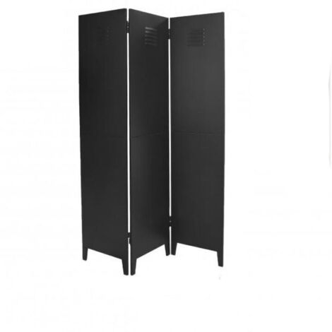 Paravent à 3 panneaux en métal "Industriel Black" - Noir - L 120 x H 170 cm - Livraison gratuite (1/3)