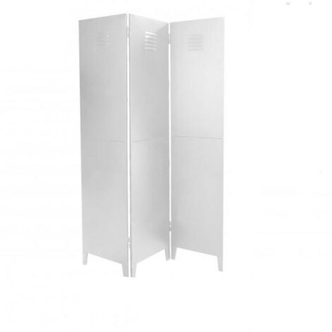 Paravent à 3 panneaux en métal "Industriel White" - Blanc - L 120 x H 170 cm - Livraison gratuite (1/3)