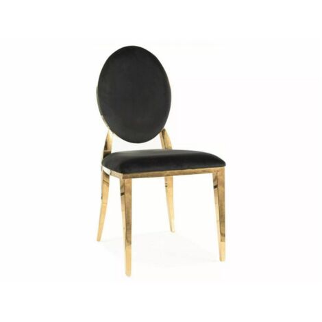 Chaise en velours "King" - Velvet - Noir/Dorée - l 47 x H 95 cm - Livraison gratuite (1/5)