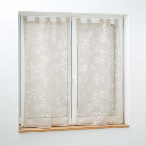 Paire de voilages à passants Taupe 2x60x120 cm