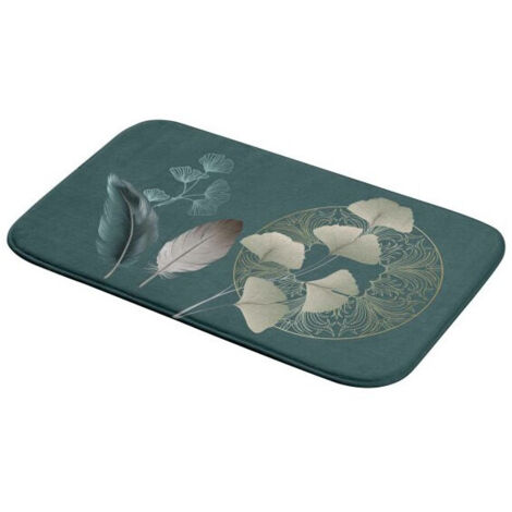Tapis de Bain 45 x 75 cm Ginkoblue - Microfibre Imprimée - Livraison gratuite (1/4)