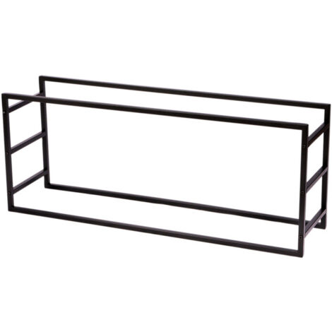 Porte buches horizontal en métal "Loft & Metal" - Noir - L 100 X l 25 x H 40 cm - Livraison gratuite