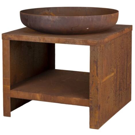 Bol à feu avec rangement en bois 62 cm Rouille Esschert Design (1/4)