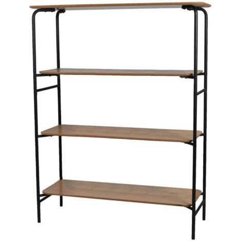 Bibliothèque 4 niveaux 105x37x140,5 cm en bois et métal - LIESTEN (1/5)