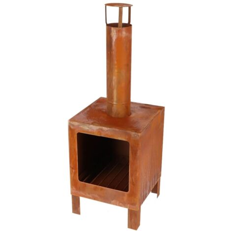 Cheminée d'extérieur - Rouillé - L 38,1 x P 38 x H 104,5 cm - Livraison gratuite
