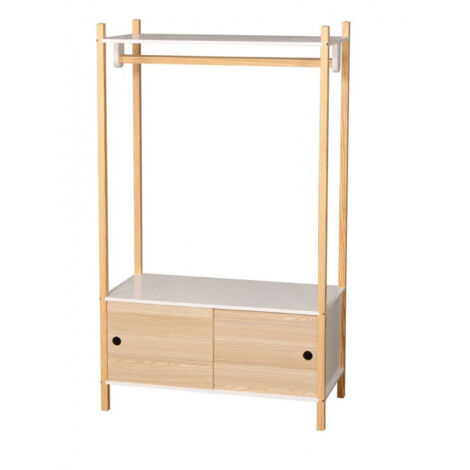 Penderie pour enfant "Dream" - Blanc/Beige - L 80 x l 40 x H 136 cm - Livraison gratuite (1/3)