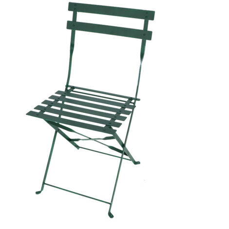 Chaise de jardin pliante en métal - Vert - L 41 x P 46,5 x H 81,5 cm - Livraison gratuite (1/5)
