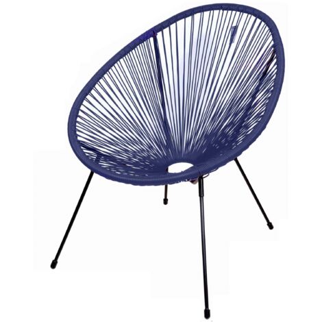 Fauteuil en résine "Cabana" - Bleu - L 56 x P 72 x H 88 cm - Livraison gratuite (1/5)