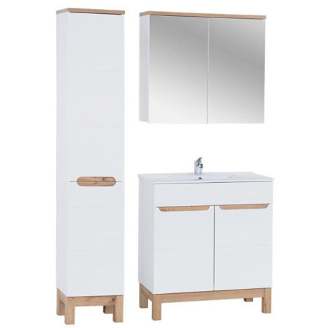 Ensemble de salle de bain 80 cm - 5 éléments - Cintra White - Livraison gratuite (1/5)
