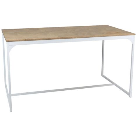 Table à manger en bois et métal "La Casa Blanca" - 6 couverts - Blanc - L 150 x H 75 x P 80 cm - Livraison gratuite (1/5)