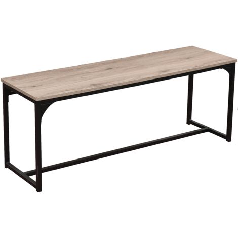 Banc en bois et métal "Loft" - Noir - L 120 x H 46 x P 35 cm - Livraison gratuite (1/5)