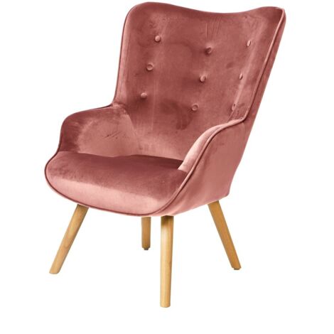 Fauteuil En Velours Rose Fornord (1/2)