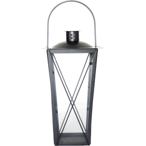 Loberon Lanterne Miora - Fer, Verre - H/L/P env. 33/16 / 41 cm - Marron Vieilli, Marron Vieilli