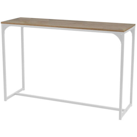 Table console en bois et métal "La Casa Blanca" - Blanc - L 120 x H 79 x P 39 cm - Livraison gratuite (1/4)