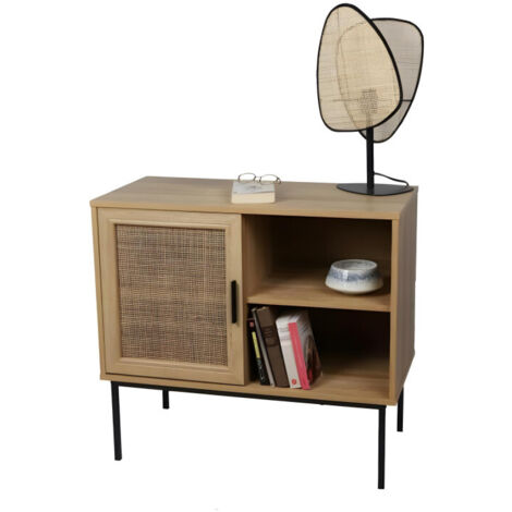 Buffet Avec 1 Porte Et 2 Etagères Romy Marron Atmosphera (1/4)