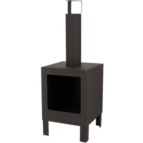 Cheminée d'extérieur - Noir - L 38,1 x P 38 x H 104,5 cm - Livraison gratuite (1/5)