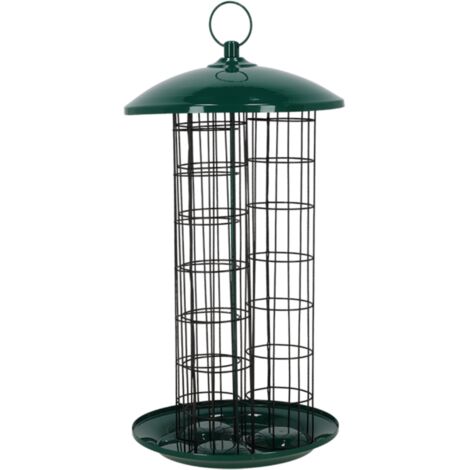 Distributeur de boules de graisse pour oiseau en métal - Vert - D 23 x H 44 cm - Livraison gratuite (1/5)