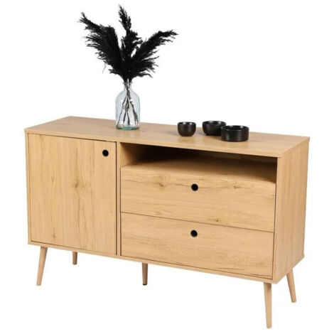 Console 2 tiroirs en hévéa Bangkok2. Meuble en bois massif pour le salon. Lotuséa