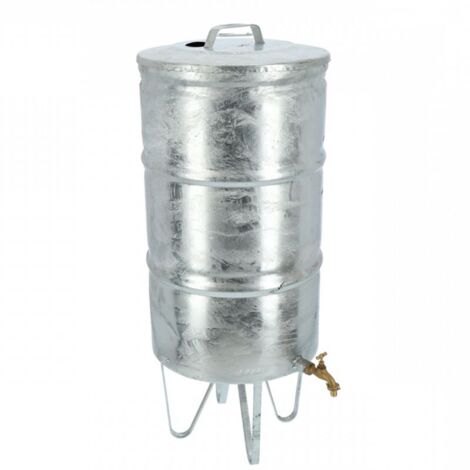 Réservoir d'eau de pluie en zinc 95L – Dimensions 57,2 x 44,5 x 108 cm – Robinet intégré pour collecte facile – Compatible systèmes standards – Water In The Garden