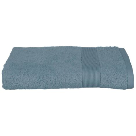 Drap de bain en Coton Bleu orage tissu éponge 70 x 130 cm - Atmosphera