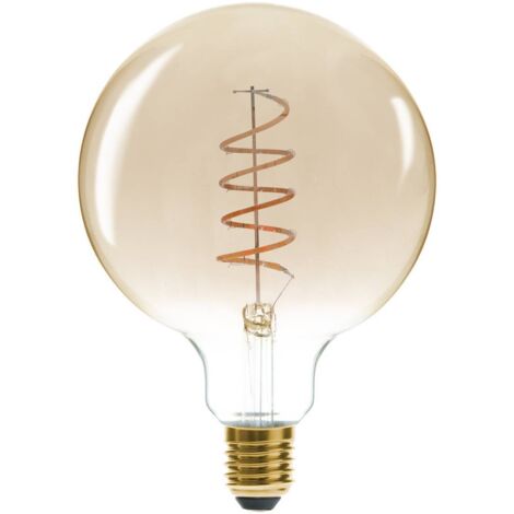 AMPOULE LED GLOBE G125 AMBREE FILAMENT TORSADE E27 4W