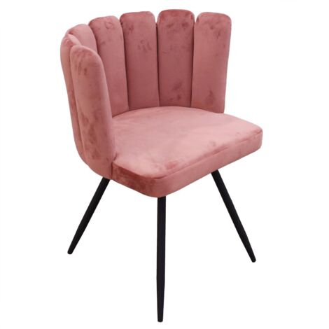 The Home Deco Factory – Chaise Ariel velours rose – Dimensions 52,5 x 50,5 x 79,7 cm – Hauteur d'assise 49,6 cm – Confort optimal pour espaces de vie (1/10)