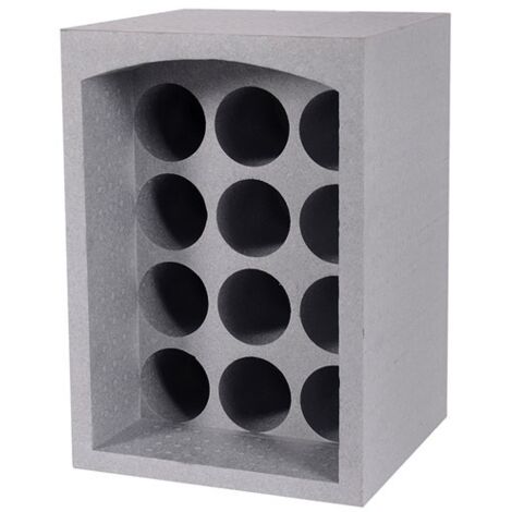 EDA – Casier range-bouteilles 12 bouteilles – Polystyrène expansé gris – Dimensions 35 x 29,5 x 50 cm – Protection contre lumière et humidité