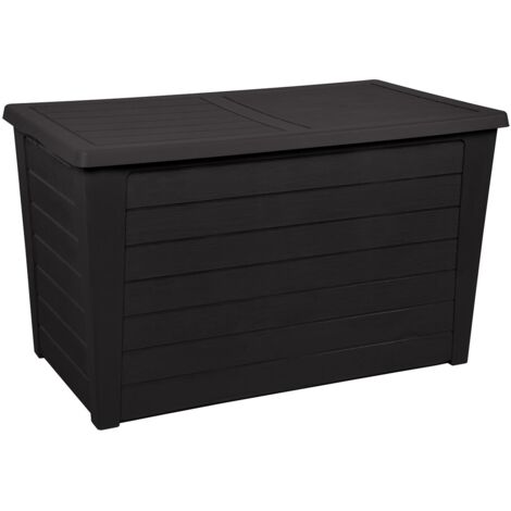 EDA – Coffre de jardin 250 L en plastique gris – Couvercle clipsable étanche – Anti-UV – Dimensions 97,5 x 54,7 x 60 cm