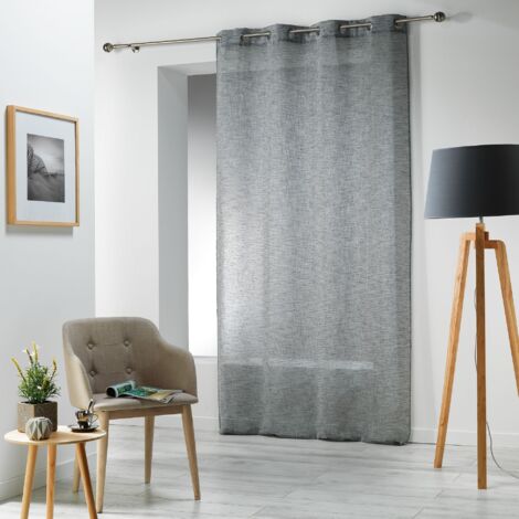 Panneau à oeillets - 140 x 240 cm - Voile tissé - Carlin - Anthracite - Livraison gratuite