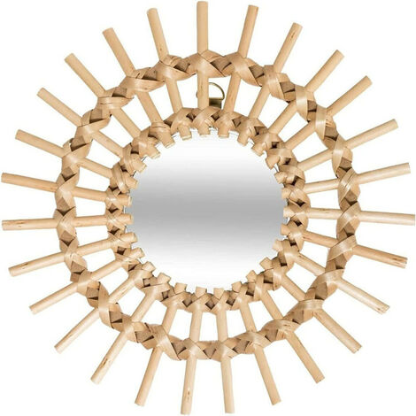 Set de 3 miroirs en rotins - Beige - Livraison gratuite
