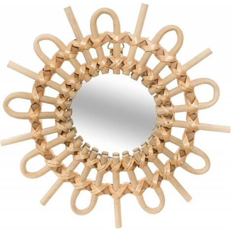 Set de 3 miroirs en rotins - Beige - Livraison gratuite