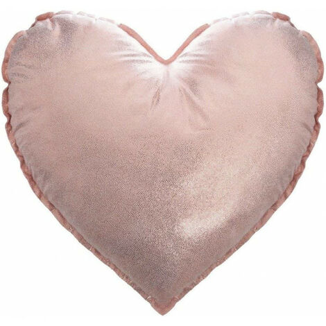 Coussin coeur effet satiné - 37 x 37 cm - Rose - Livraison gratuite (1/3)