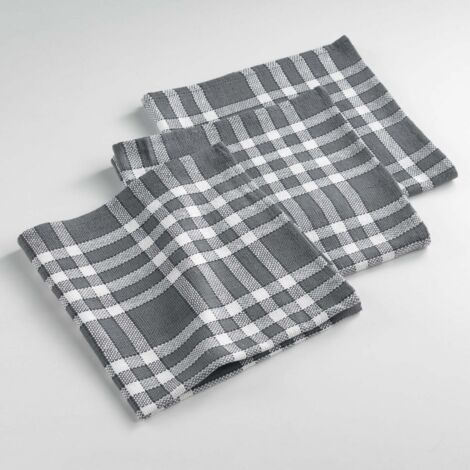 Douceur D'Intérieur – Lot de 3 serviettes de table en coton tissé 45 x 45 cm – Couleur gris – Tissage dense pour durabilité et style (1/6)