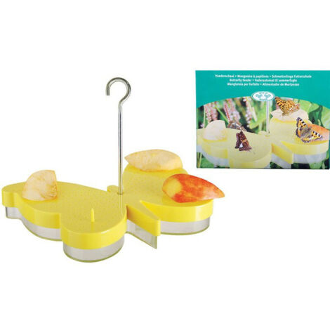 Mangeoire à papillons - L 16,7 cm x l 22,7 cm x H 22,7 cm - Jaune - Livraison gratuite (1/4)
