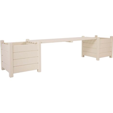 Banc planteurs - L 40 x l 188 x H 40,2 cm - Blanc - Livraison gratuite (1/4)