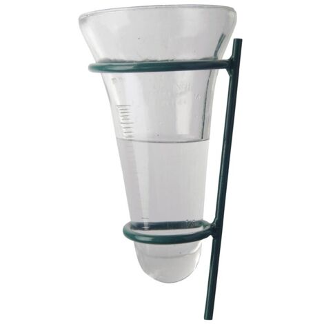 Pluviomètre en verre avec support en métal vert - Esschert Design