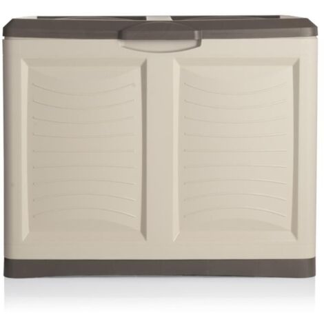 Coffre de jardin en polypropylène 200 L – Dimensions 78x45x64 cm – Couleur taupe – Poignées latérales pour déplacement facile – Bama