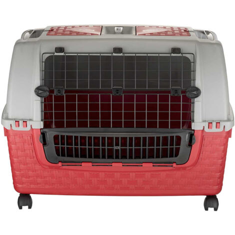 Cage de transport pour animaux - Easy Tour - 88 x 52 cm - Rouge - Livraison gratuite